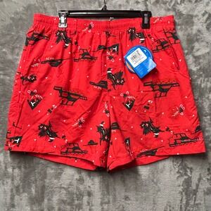 Columbia PFG Super Backcast Swim Water Shorts Mens L Red Fishing Christmas - NEW